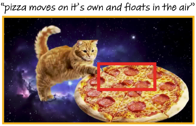 User annotation of a visual artifact in an AI-generated video.